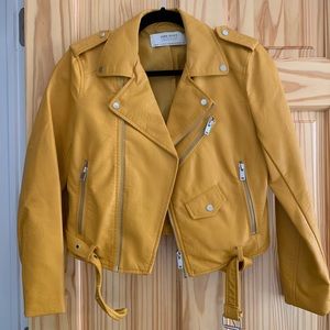 COPY - Zara yellow faux leather jacket